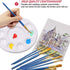 Paint Brushes Palettes Set by DUGATO, 2 Packs/20pcs Round Pointed Tip Nylon Hair Brushes with 5 Paint Trays for Acrylic Watercolor Oil Gouache Tem...