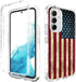 Phone Case for Galaxy A54 5G Case, Samsung A54 5G SM-A546U Case with Tempered-Glass Screen Protector, Cute Clear Flag Pattern Full Body Protective...