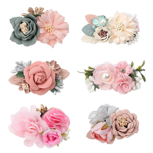 Flower Hair Clips For Little Girls, 6Pcs Floral Hair Accessories for Baby Toddlers Teen Girl Gifts (Flower Style-B)...