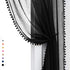 Treatmentex Black Pom Pom Sheer Curtains for Bedroom 63" Linen Texture Decorative Voile Draperies Chic Solid Sheer Curtain Panels for Living Room ...