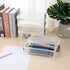 BTSKY 4 Pack Extra Large Capacity Plastic Pencil Box Stackable Translucent Clear Office Supplies Storage Organizer for Gel Pens Erasers Tape Pens ...