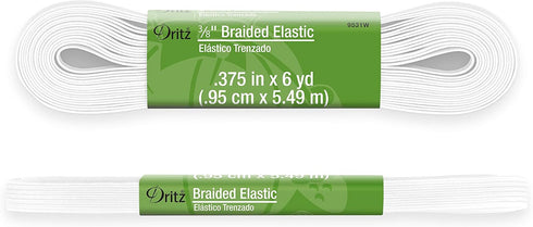 Dritz 9531W Braided Elastic, 3/8-Inch x 6-Yard, White...