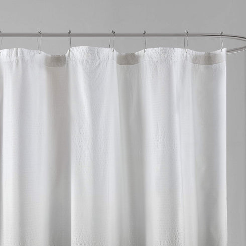 Madison Park Ara Shower Curtain, Seersucker Design Ombre Print, Modern Bathroom Decor, Machine Washable, Fabric Privacy Screen, 72x72, Grey...