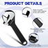 Chumia 3 Pieces Adjustable Hand Wrench Black Spanner Wrench Size Adjustable Spanner Hand Knurl Tool Adjustable Wrench Wide Jaw Wrench Repair Hand ...