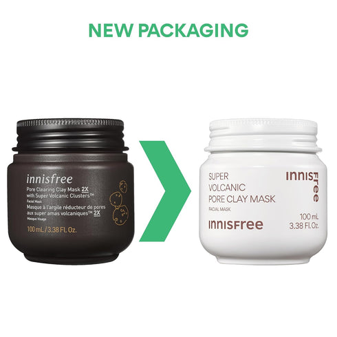 innisfree Super Volcanic Pore Clay Mask, Korean Pore Clearing Clay Mask with Volcanic Clusters and AHA...