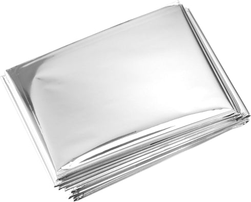 Primacare HB-10 Emergency Foil Mylar Thermal Blanket (Pack of 10), 52" Length x 84" Width, Silver...