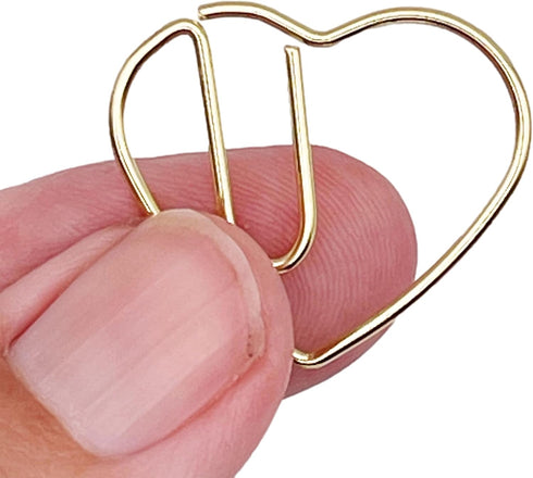 Cute Paperclips, Gold Heart Paper Clips, Heart Paperclips with Clear Box - Perfect for Wedding, Marriage, Journaling, Office, Heart Paperclips Cut...