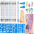 Temporary Tattoo Markers for Skin, 10 Body Markers Make Bold and Fine Lines, Cosmetic Quality + 40 Large Tattoo Stencils for Kids and Adults, Dual...