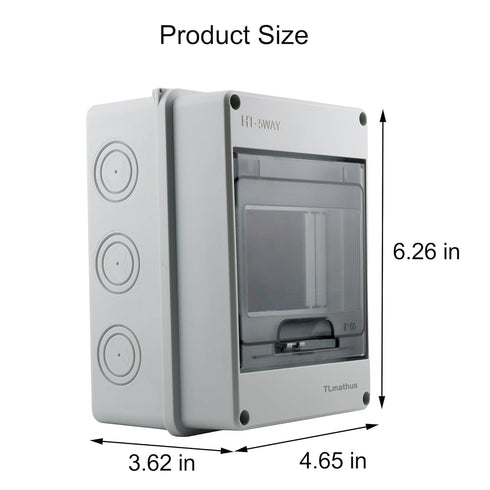 Breaker Box Circuit Breaker Distribution Box, Outdoor Waterproof with DIN Rail, Power Distribution Protection Box for Miniature Circuit Breaker, E...