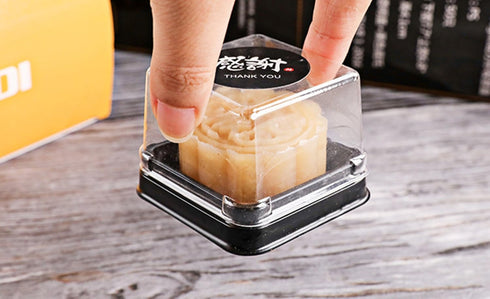50g Mooncake Packaging Clear Individual Plastic Single Macaron Containers With Labels, Ideal For Showcasing Your Mini Muffins, Pastries, Cookies A...