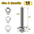 M6-1.0 x 30mm (10 Sets) Flanged Hex Head Bolts, M8 Bolt Flange Hexagon Screws with Nuts and Washers, 304 Stainless Steel 18-8 Metric Bolts, DIN 69...