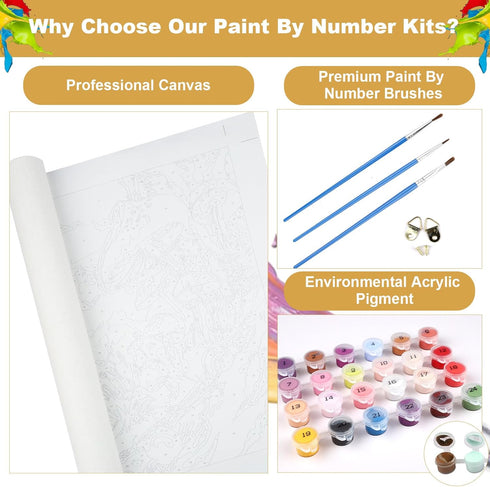 NEWENMO Paint by Numbers for Adults Street Landscape, Paint by Numbers Tower On Canvas without Frame, DIY Oil Painting Perfect for Beginner, Hobbi...