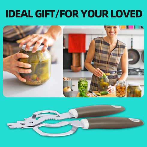 Jar Opener, Multifunctional Jar Openers for Seniors, Stainless Steel Jar Lid Opener, Easy Twist Bottle Opener for Seniors with Arthritis...
