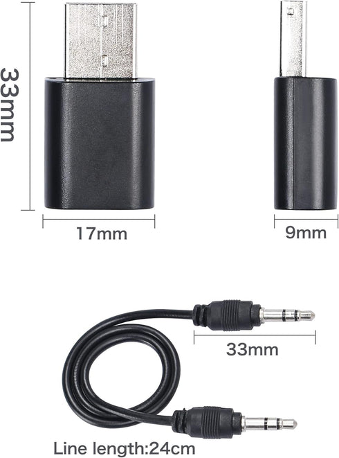 QIANRENON Car Bluetooth 5.0 Receiver, USB/AUX Dual Interface Wireless Car Receiver for Music Streaming, Hands Free Calling and Home Amplifier with...