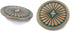 Bezelry 10 Pieces Diamond Flower Metal Shank Buttons. 25mm (1 inch) (Copper Green)...
