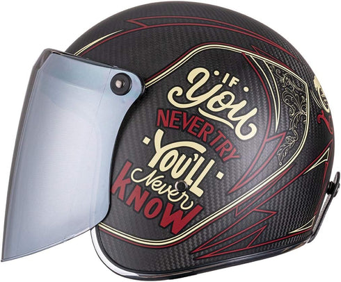 VCOROS Universal 3-Snap Flip Up Visor Shield Lens for Retro Open Face Motorcycle Helmet(Chrome Silver)...