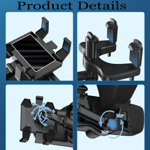 Omaky 360°Rotatable and Retractable Car Phone Holder Car Rearview Mirror Bracket,Multifunctional Adjustable Universal Phones Holder,Universal Phon...