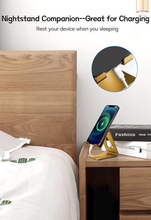 Desk Cell Phone Stand Phone Holder - Aluminum Phone Cradle Dock for iPhone 14 13 12 pro 11 X Xs max 8 7 6 6s Plus SE 5 5s SE Samsung, All Smart Ph...