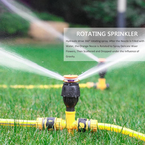 Gerrit Sprinklers for Yard, Automatic 360 Degree Rotation Lawn Sprinklers for Yard, Large Area Coverage, Adjustable Above Ground Irrigation Garden...