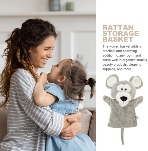 LUOZZY Interesting Hand Puppet Interactive Plush Animal Puppet for Kids Rat Puppet Toy for Storytelling Reading Prop (Gray)...