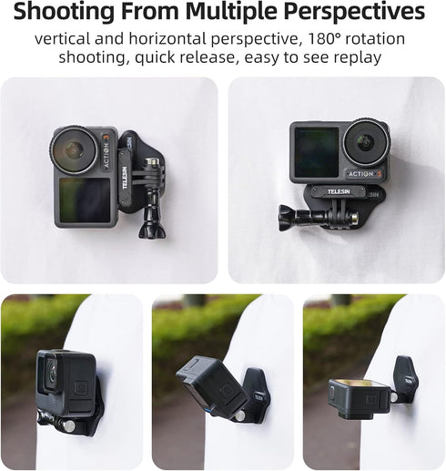 TELESIN 360° Magnetic Chest Mount + Neck Strap Necklace Lanyard, Magnet Body Mounts POV Selfie Holder Attach Accessories for GoPro Max Hero 12 11 ...
