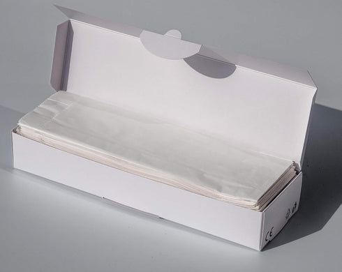 100 Pack 100% White Kraft Paper Bags, 2.75 x 10 inches White Plain Bag Kitchen Cutlery Utensils Holder (Box of 100 pcs)...
