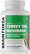 Brain Forza Organic Turkey Tail Mushroom Capsules, Mushroom Powdered Immune Support, Liver and Digest Health Support, Organic Defense Support, Non...