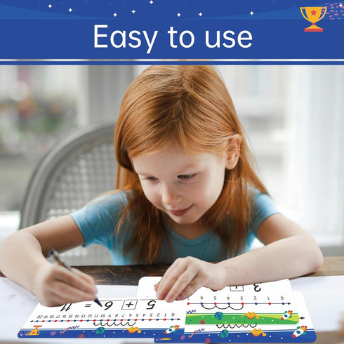 32 Packs Numbers Line Dry Erase Board Cards, 4"x12" Double Sided Numbers Line Dry Erase Board, 0-10 on one Side and 0-20 on The Other Side; Classr...