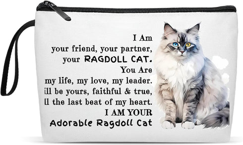 ivyanan Ragdoll Cat Cosmetics Bag Gifts Premium Cute Animal Print Travel Makeup Bag - Stylish, Durable, and Spacious Skincare and Toiletry Bag for...