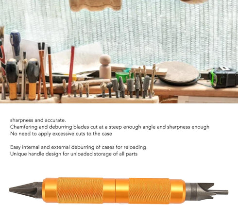 Double Ended Case Prep Multi Tool, Steel Sharpness Chamfer Deburring Tools, Chamfer Reloading Equipment Primer Pocket Cleaners Reamers for Removin...