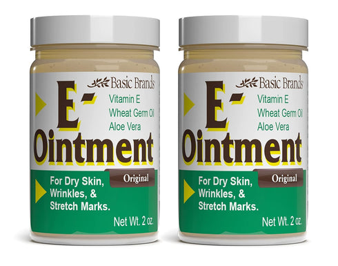 Basic Brands - Vitamin E Ointment - 2oz - Moisture Enhancing - Can Help Reduce Appearance of Scars, Stretch Marks, Fine Lines & Wrinkles - 2-Pack...