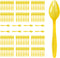 Yellow Plastic Spoons Heavy Duty, Disposable Party Supplies 104 PCS...