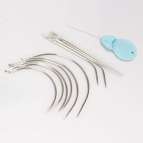Ryalan Weaving Needle Combo Deal Black Thread with 10pcs Needle for Making Wig Sewing Hair Weft Hair Weave Extension, Big Medium and Small C J Sha...