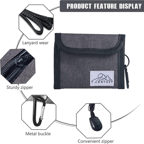 T.CONTACT Neck Wallet Lanyard Wallet with Zipper Coin Purse Card Holder for Men Women Boys Kidssplatoon Wallet Boy Scout Wallet Cool Boy Wallets C...