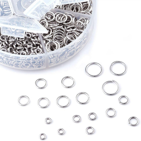 KISSITTY 1400pcs 4-10mm Assorted Stainless Steel Open Jump Rings 1mm Thick for DIY Jewelry Chainmail Making...