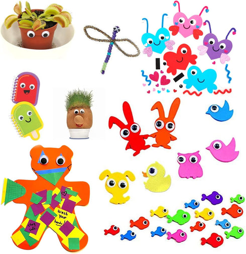 DECORA 6mm Round Wiggly Toy Eye with Self-adhesive 1000 Pieces...