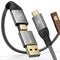 PHIXERO USB C to USB C Cable (100W/20Gbps/3.3Ft), 4K@60Hz Video Output Type-C cable, 2-in-1 USB-A/C to USB-C Cable, USB C 3.2 Gen 2×2 Cable for Ma...
