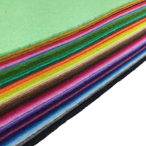 flic-flac 42pcs 8"x8“ (20x20cm) Felt Fabric Sheet Assorted Color Felt Pack DIY Craft Squares Nonwoven...