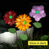 Floral Garden Stake Decor,Glow in Dark Shaking Head Outdoor Plant Pick Water Proof Metal Flower Stick for Lawn Yard Patio,Pathway Ornament,Set of ...