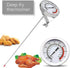 Lightbeam 16" Long Stem Deep Fry Thermometer with Clamp, Instant Read 2" Dial Meat BBQ Thermometer for Deep Fry, Grill, Turkey, Candy, Coffee etc...