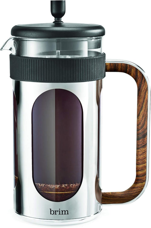 brim 8 Cup French Press, Quickly Brew Coffee in Under 5 Minutes, Classic Design with Modern Twist, Dishwasher Safe Carafe for Easy Cleaning, Repla...