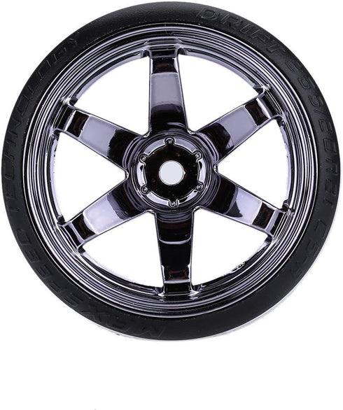 GoolRC 4PCS/Set 1/10 Drift Car Tires Hard Tyre Replacement for Traxxas HSP Tamiya HPI Kyosho On-Road Drifting Car (Titanium)...