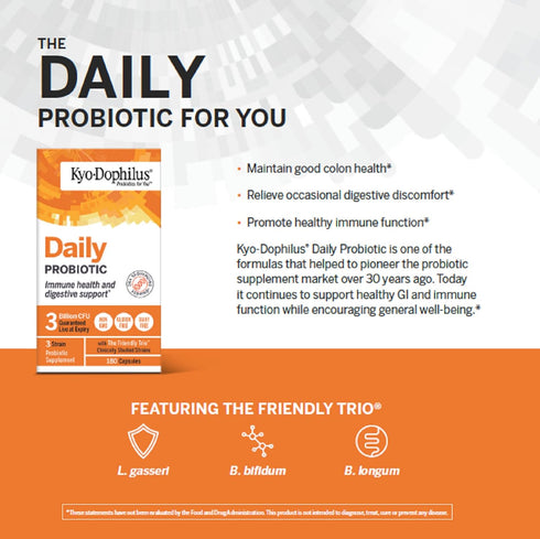 Kyo-Dophilus Daily Probiotic, Immune and Digestive Support*, 90 capsules )Packaging may vary)...