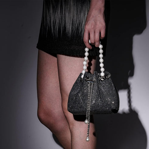 Desy & Feeci Bling Rhinestone Purse for Women, Glitter Clutch Handbag Bucket Evening Bag for Girls Wedding Party...