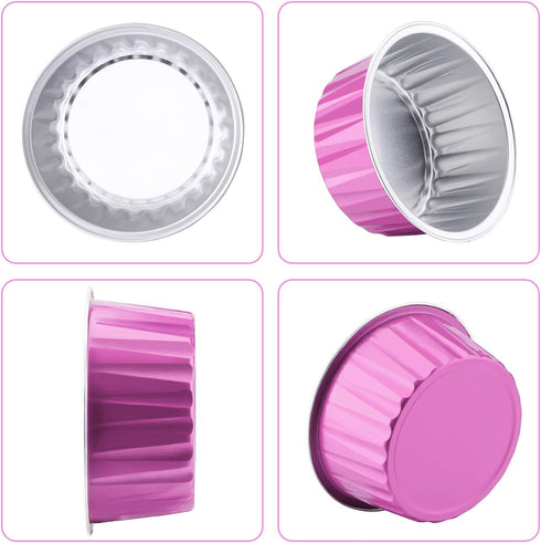 EUSOAR Cupcake Liners, 50pcs 5oz 125ml Disposable Ramekins, Aluminum Foil Muffin Liners Cups, Disposable Aluminum Foil Cupcake Baking Cups Holders...