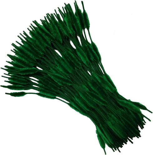 Pack of 100 Pipe Cleaners Fuzzy Bumpy Chenille Stems for Creative Handmade DIY Art Craft (Blackish Green)...