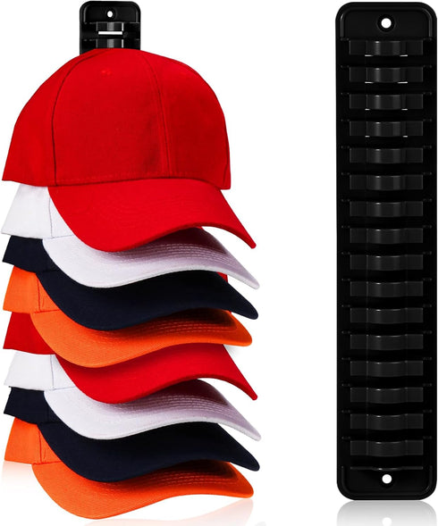 Hat Organizer for Baseball Caps, 1 Pack Hat Rack Adhesive Hat Hooks for Wall Hold Up to 16 hats, Hat Storage Display Hat Hanger Holder for Door Cl...