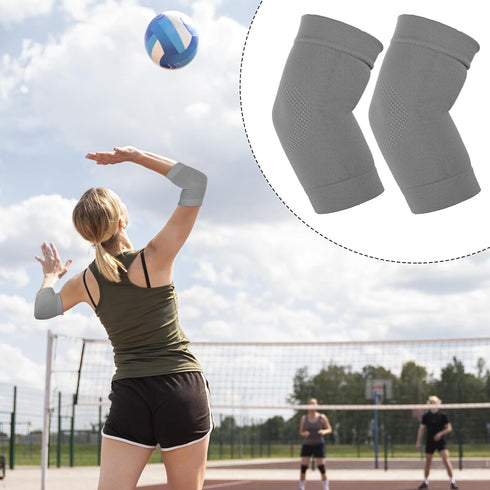 Elbow Brace Compression Sleeve Nylon Tennis Golfers Elbow Joint Support Sports Protection Arm Support Sleeves Pain Relief Pads for Women Men (Gray...