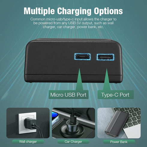 FirstPower 2-Pack LP-E17 Battery and Dual USB Charger Compatible with Canon EOS RP, Rebel T6i, T7i, T8i, T6s, SL2, SL3, M3, M5, M6, 200D, 77D, 750...