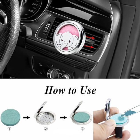 Car Diffuser Vent Clip 30mm Car Essential Oil Diffuser Vent Clips Aromatherapy Air Freshener with 10 Felt Pads Car Accessories Mother's Day for Wo...